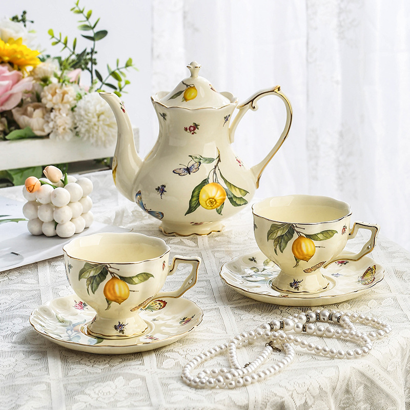 Lemon Tea Coffee - Conjunto de Chá Estilo Campestre Europeu,