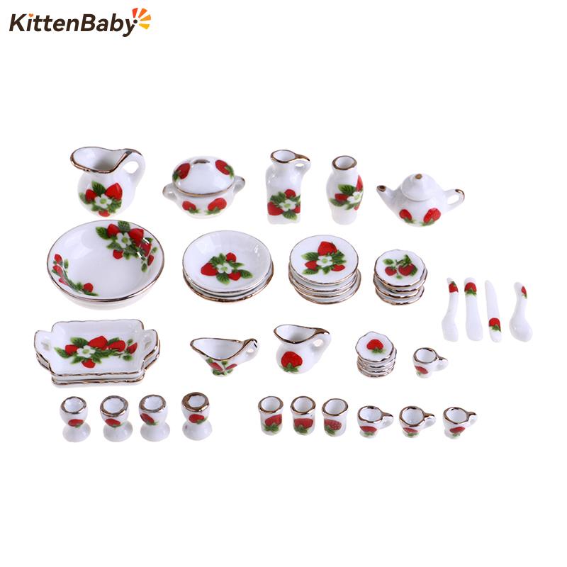 Coffee Tea Sugar Set - 1 conjunto 1:12 casa de boneca