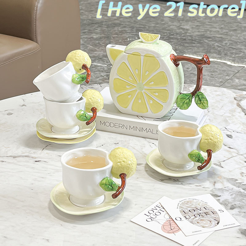 Lemon Tea Coffee - Conjunto de xícara e pires de