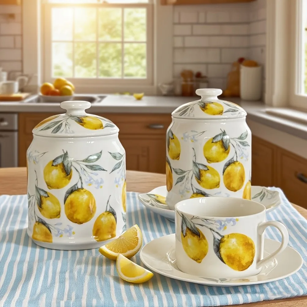 Pote de Cerâmica com Estampa d - Lemon Tea Coffee avaliação e preço
