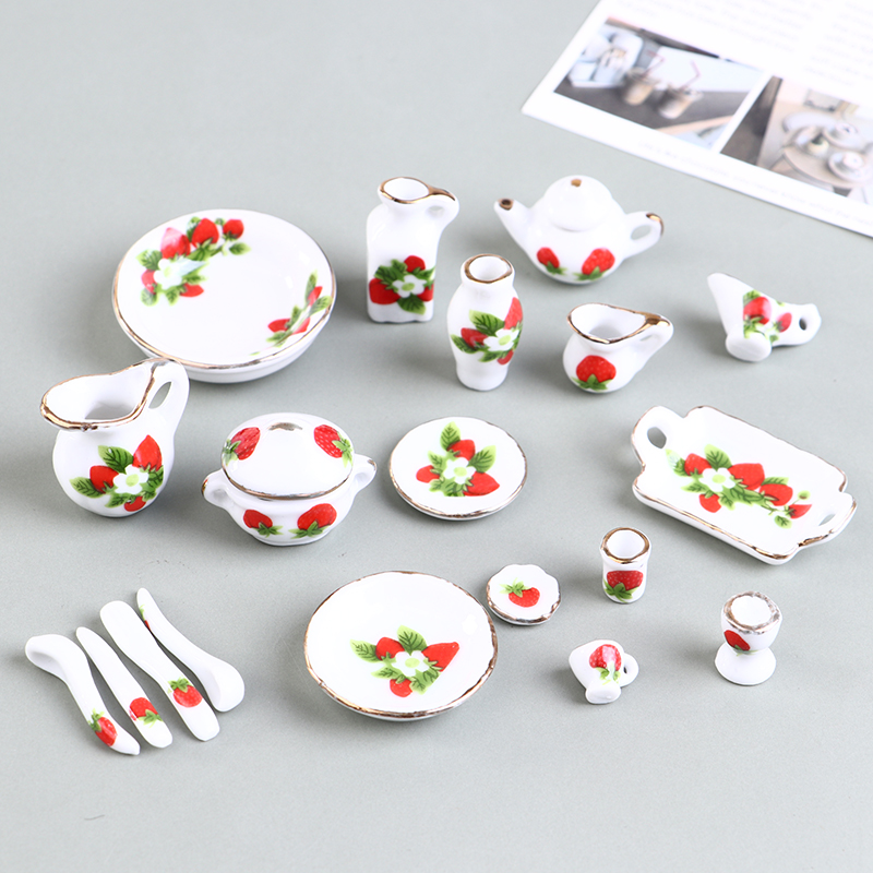 1 conjunto 1:12 casa de boneca - Coffee Tea Sugar Set avaliação e preço