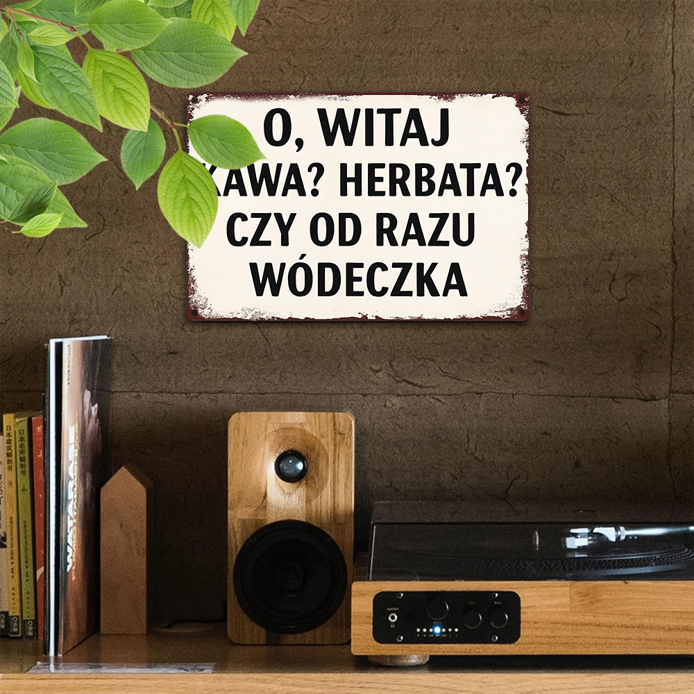 Placa de alumínio com humor po - Coffee Tea Vodka avaliação e preço
